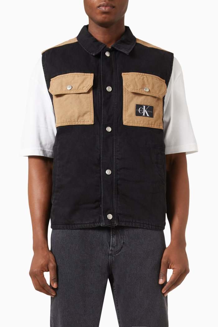

Padded Vest in Denim, Black