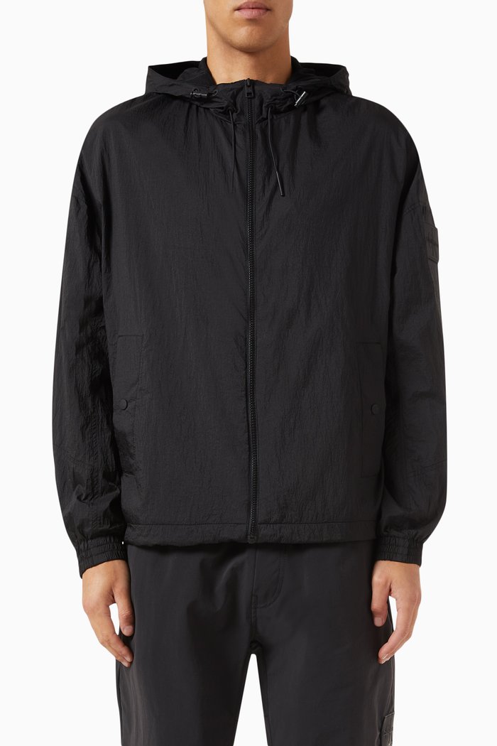

Zip-up Windbreaker in Nylon, Black