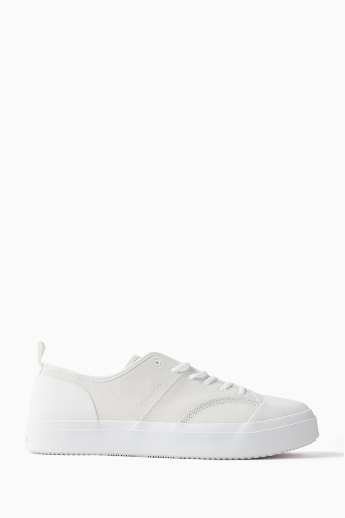 

Court Cupsole Sneakers in Leather, White