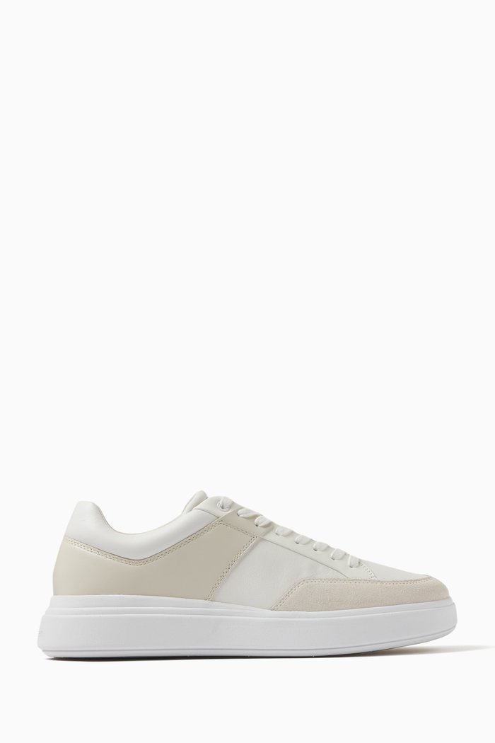 

Raised Cupsole Sneakers in Leather, White