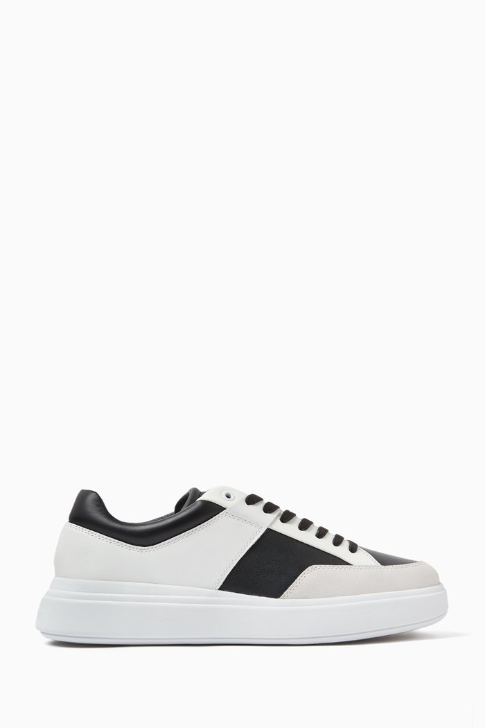 

Raised Cupsole Sneakers in Leather, White