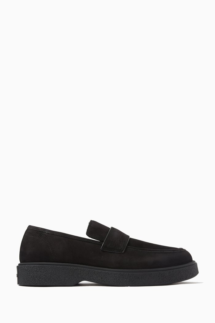 

Logo Loafers in Leather, Black