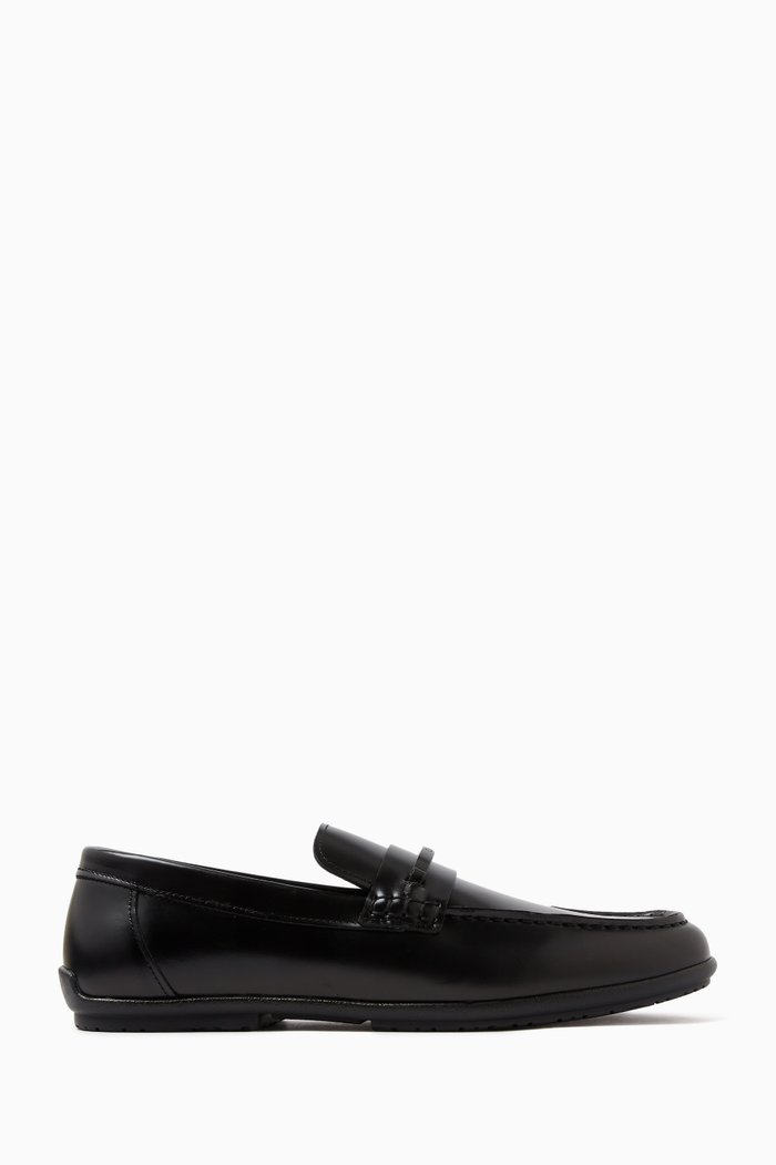 

Logo-plaque Driver Shoes in Leather, Black