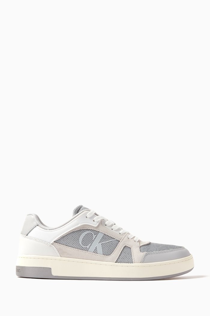 

Basket Cupsole Sneakers in Leather, Grey