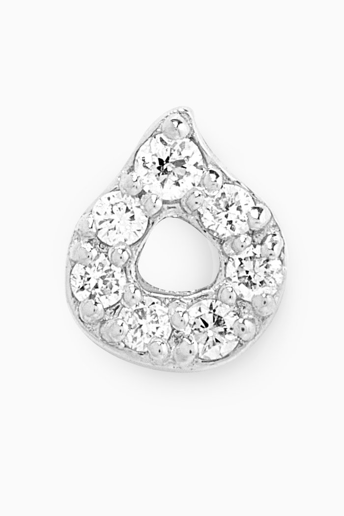 

Arabic Letter H ه Diamond Single Stud Earring in 18kt White Gold