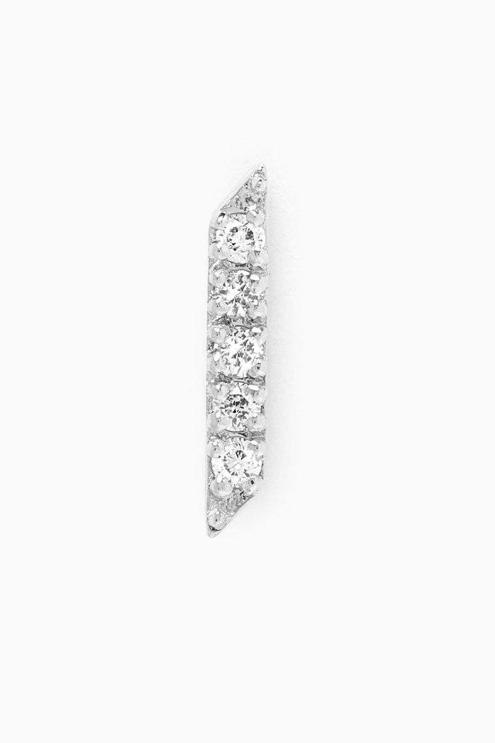 

Arabic Letter A ا Diamond Single Stud Earring in 18kt White Gold