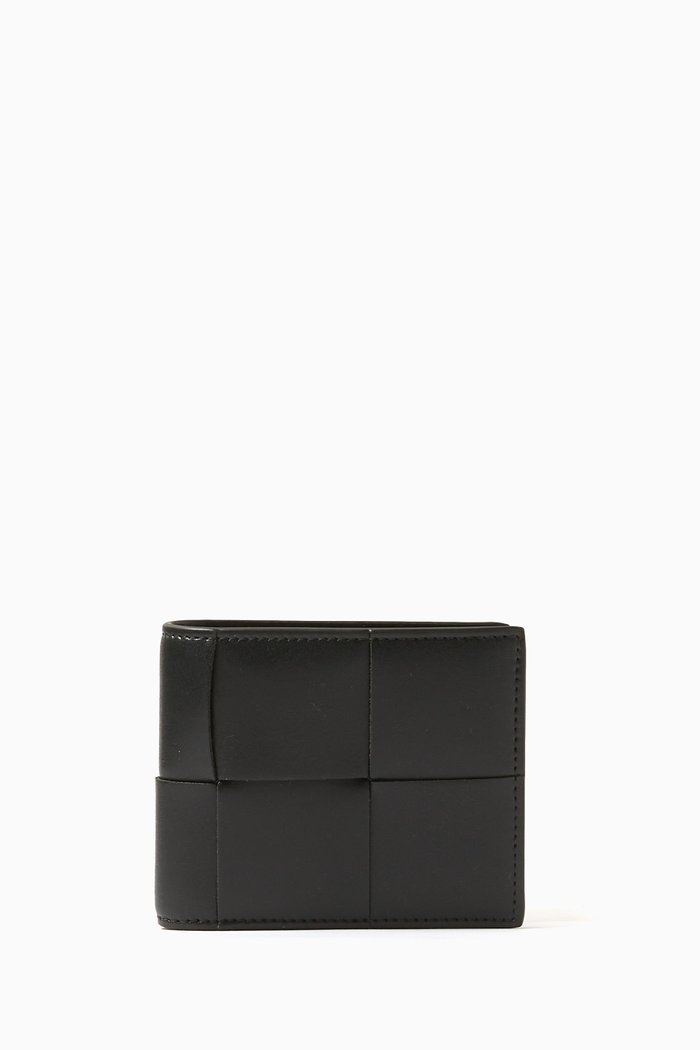 

Bi-fold Wallet in Intrecciato Urban Leather, Green