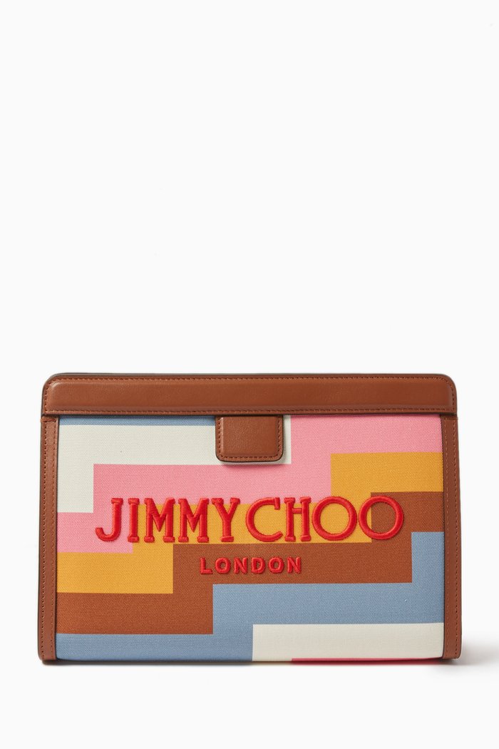 Avenue Pouch in Canvas & Leather, Multicolour