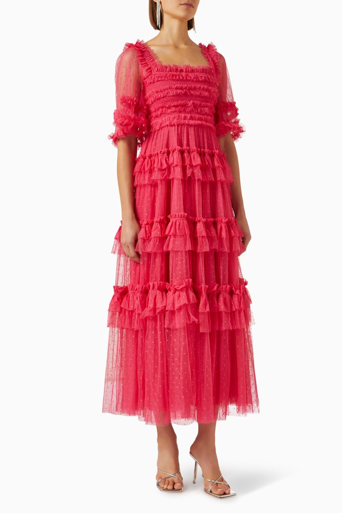 

Peaches Smocked Gown in Kisses Tulle, Pink