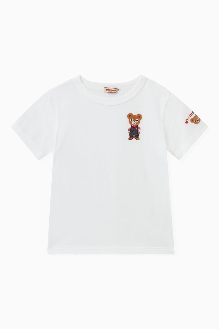 

Bear Print T-shirt in Cotton, White