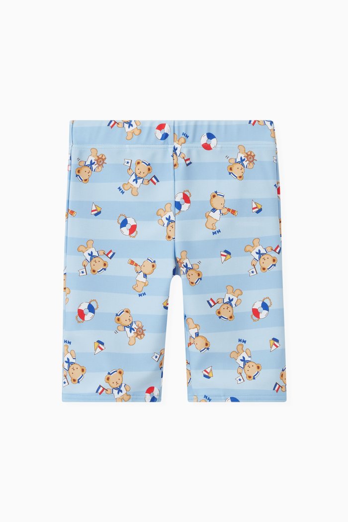 

Teddy Print Swim Shorts, Blue