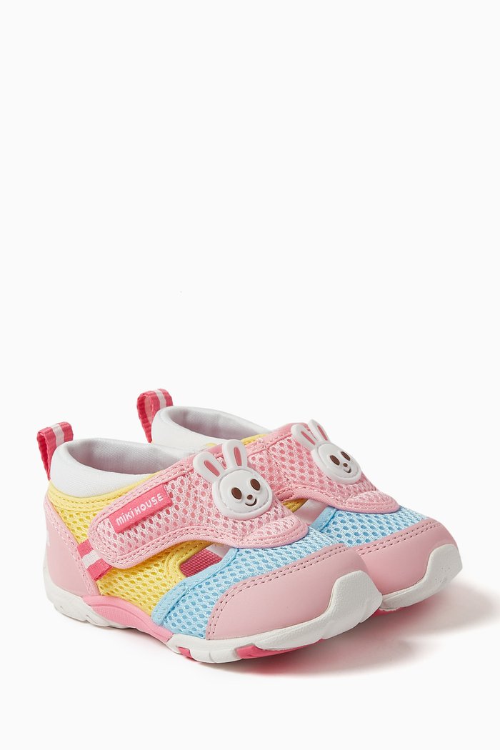 

Bear Velcro Sneakers in Mesh, Pink