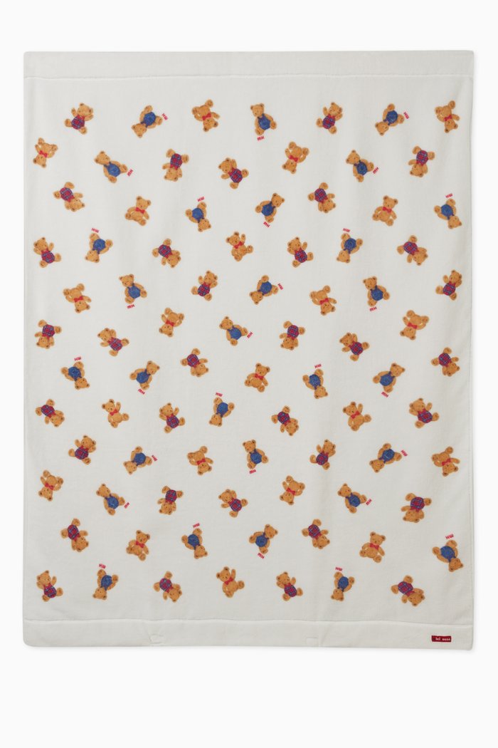 

Teddy Bear Towel Blanket in Cotton, White
