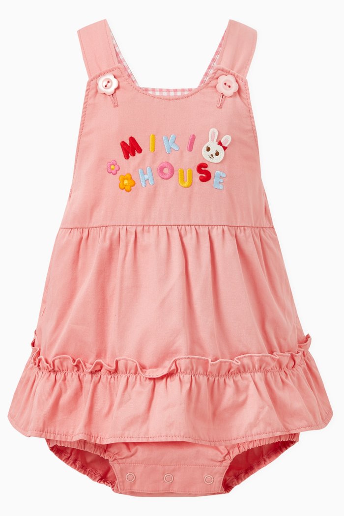 

Little Twirly Romper Dress in Cotton, Pink