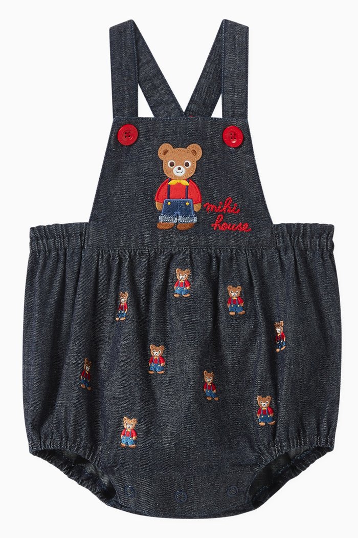 

Bear Romper in Denim, Blue