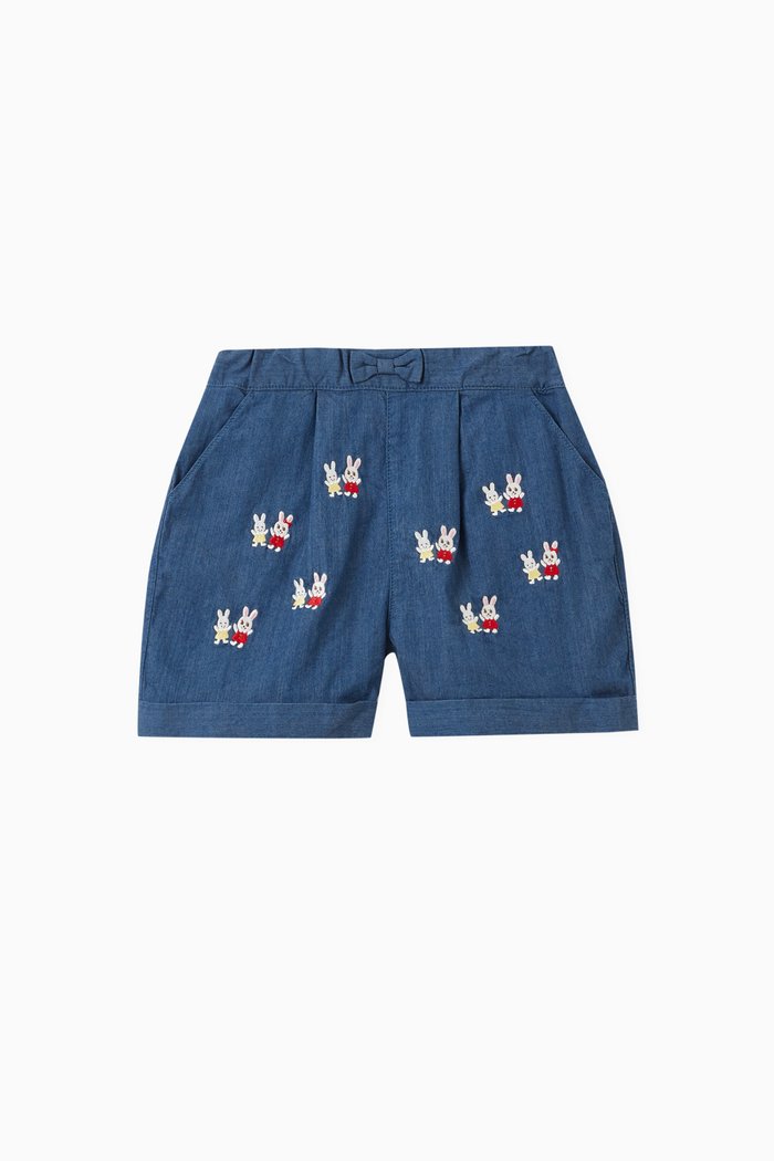 

Hoppity Usako Bunny Shorts in Cotton Blend, Blue