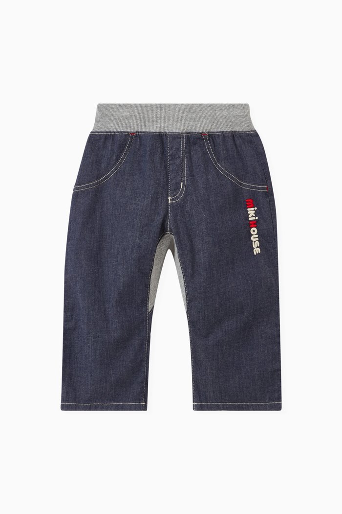

Logo Detail Jeans in Cotton, Blue