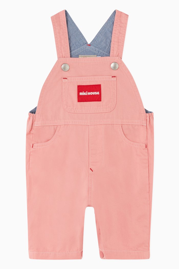 

Logo Dungarees in Denim, Pink