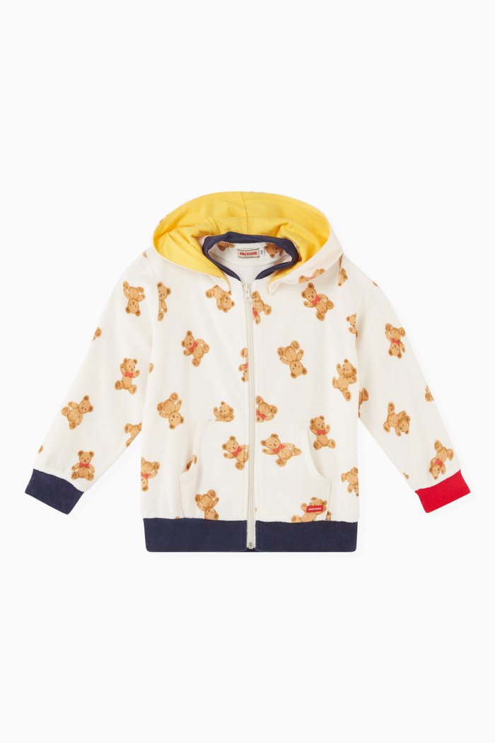 

Teddy Bear Hoodie in Pile Fabric, Neutral