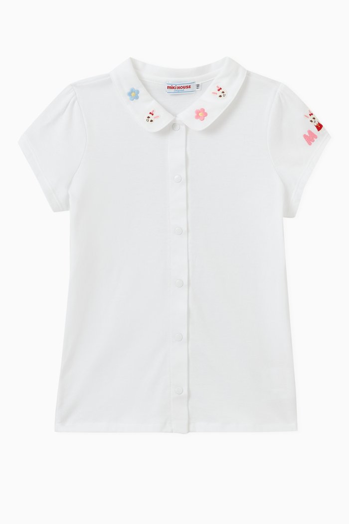 

Usako Embroidery Blouse in Cotton, White