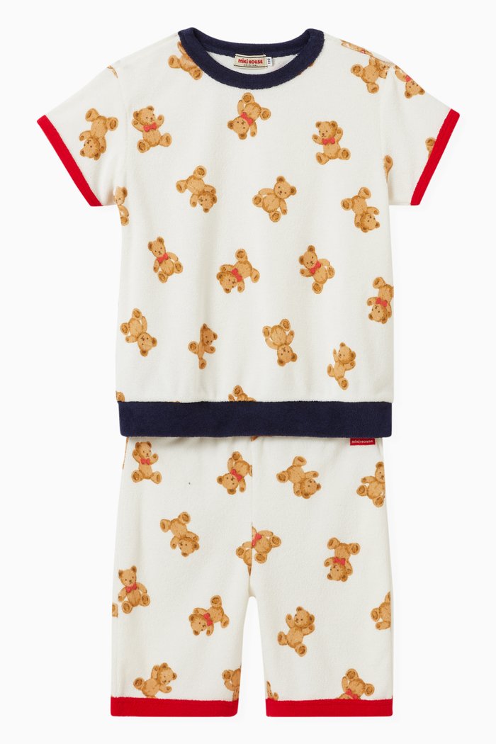 

Teddy Print T-shirt and Shorts, Set of Two, Neutral