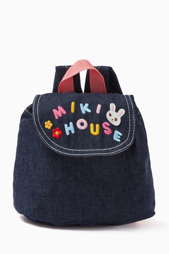 

Logo-embroidered Backpack in Denim, Blue