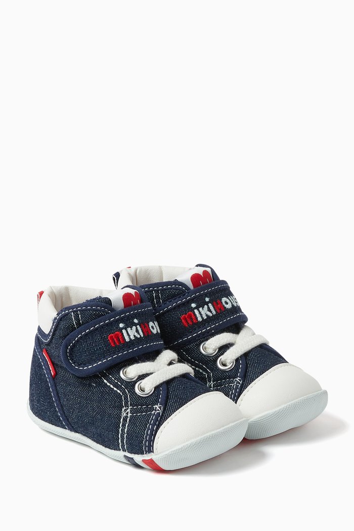 

Logo Velcro & Lace Sneakers in Canvas, Blue