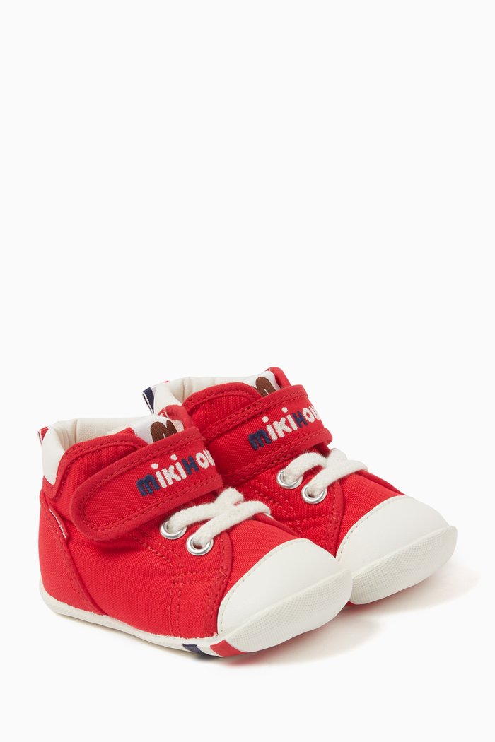 

Logo Velcro & Lace Sneakers in Canvas, Red
