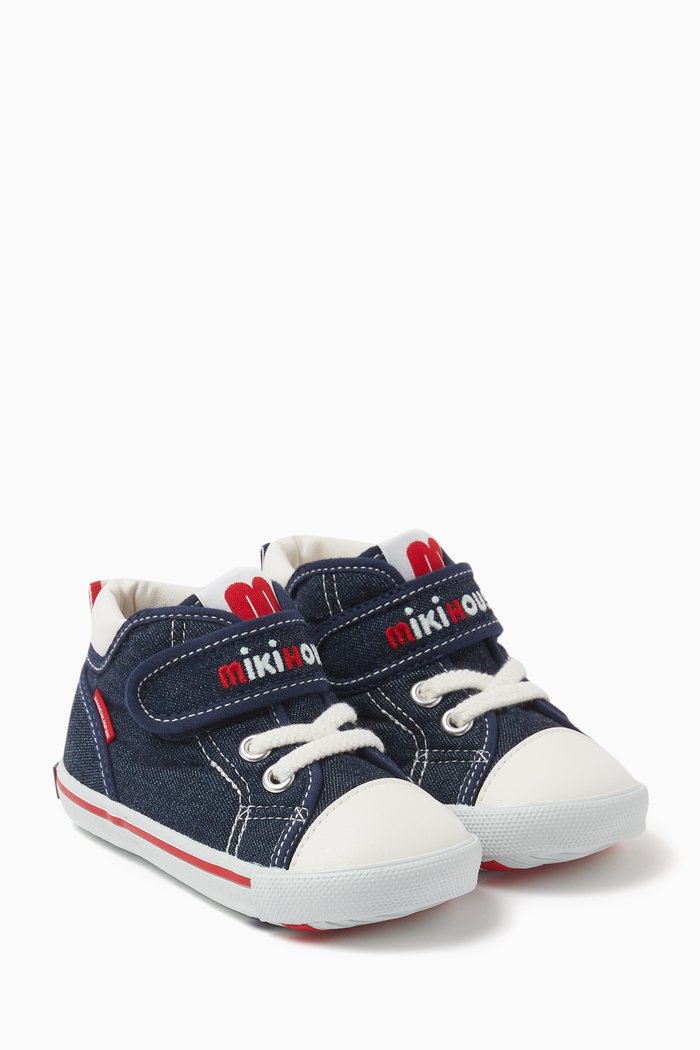 

Logo Velcro & Lace Sneakers in Canvas, Blue