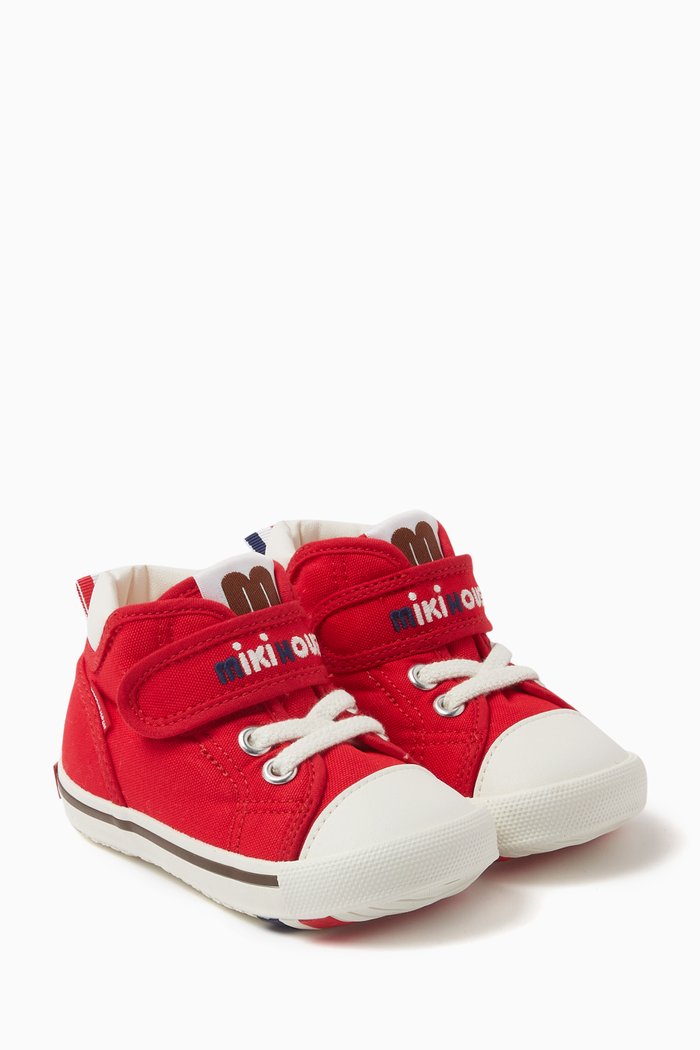 

Logo Velcro & Lace Sneakers in Canvas, Red
