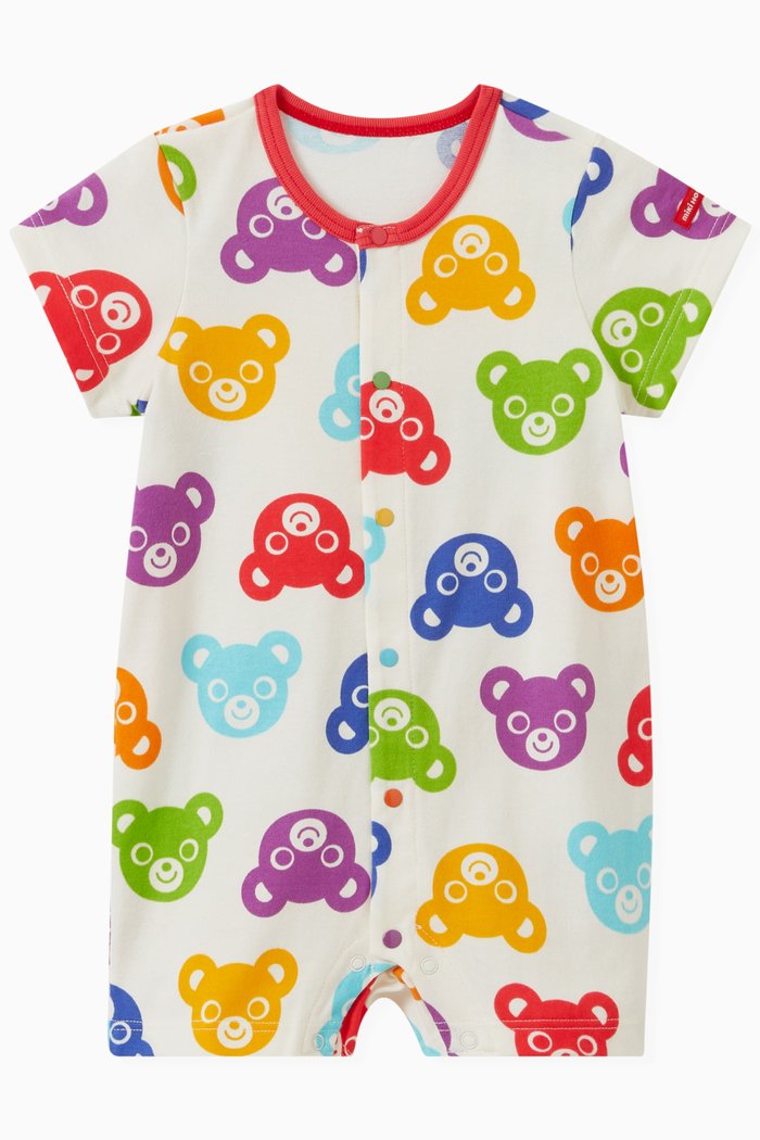 

Bear Print Romper in Cotton, White