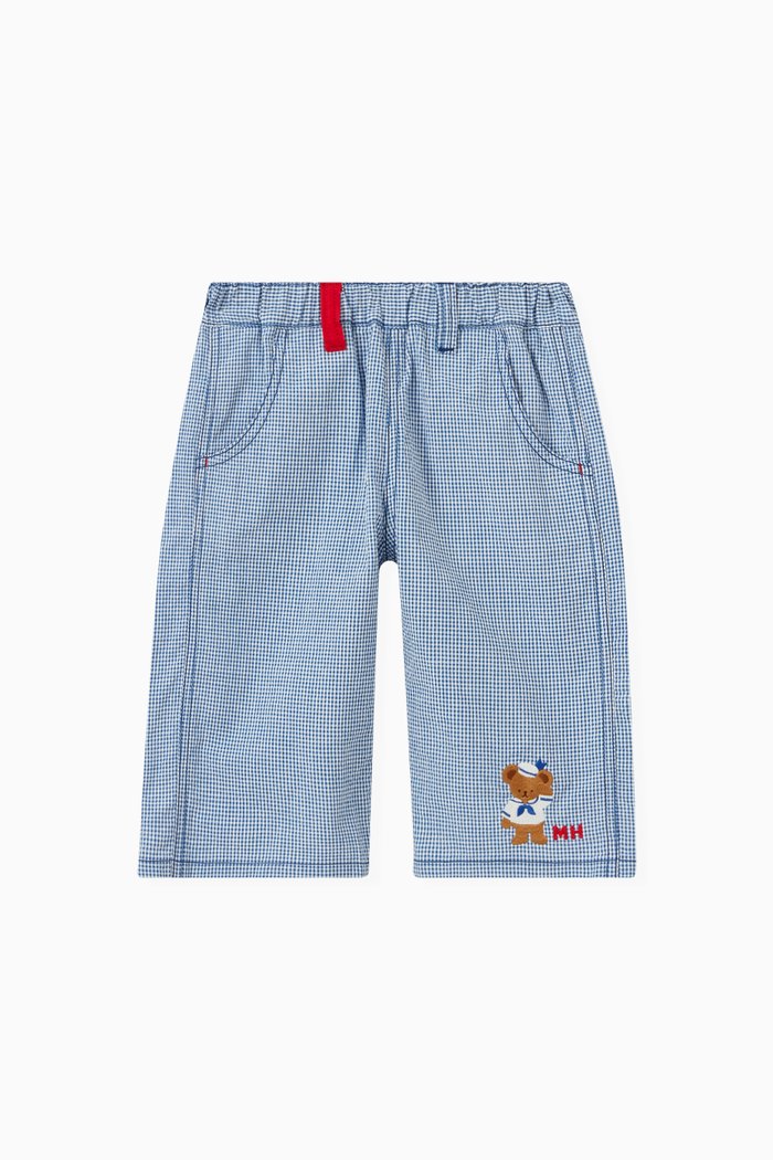 

Bear Detail Shorts in Cotton, Blue