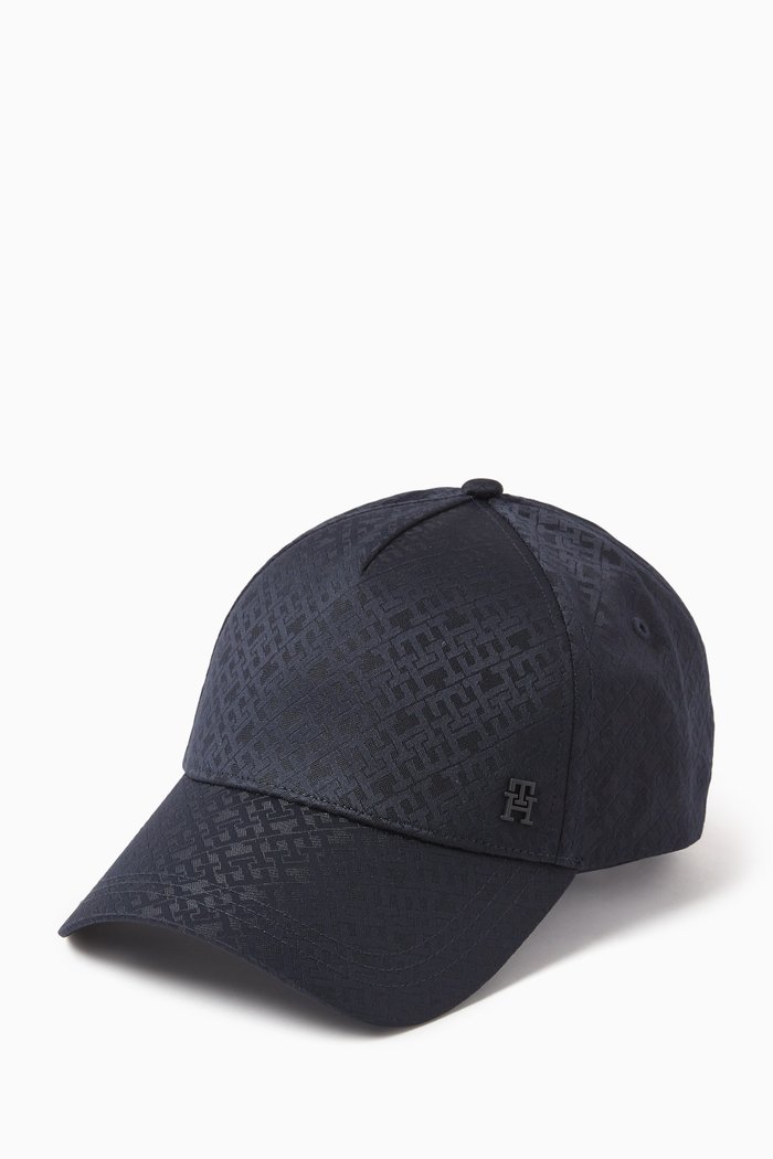 

Elevated Signature Monogram Cap in Recycled Fabric, Blue