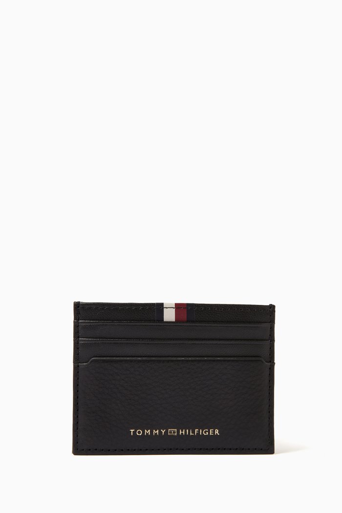 

TH Credit Card Holder in Premium Leather, Black