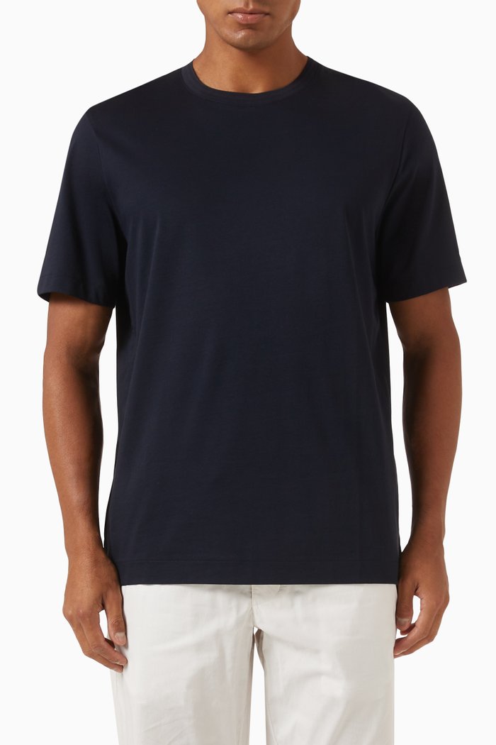 

T-shirt in Cotton Jersey, Blue