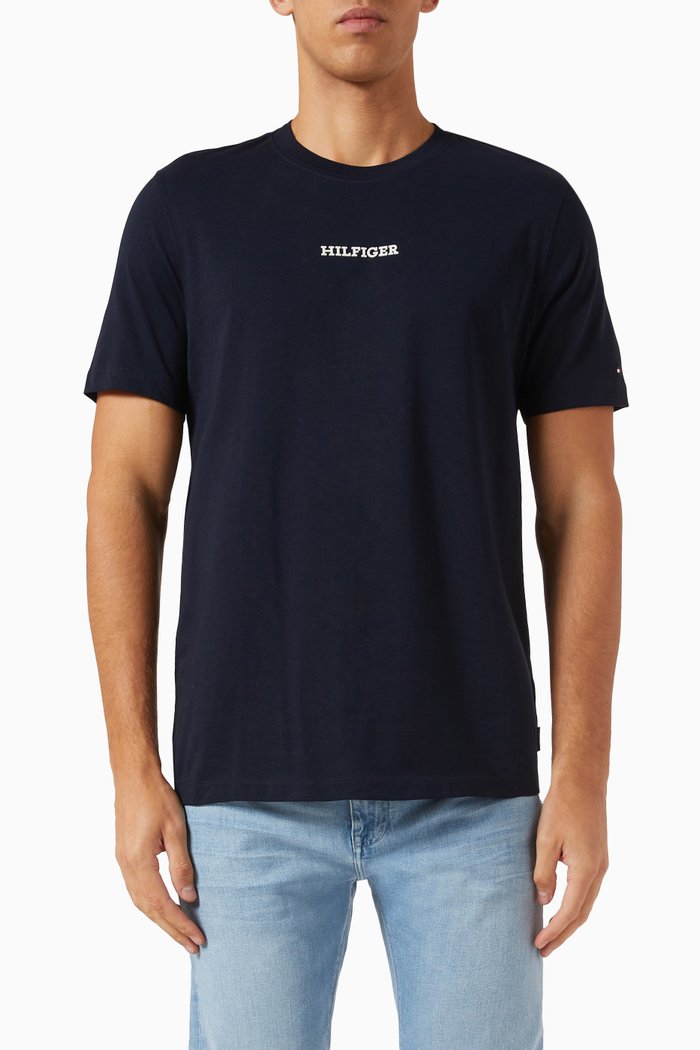 

Monotype Logo T-Shirt in Cotton Jersey, Blue