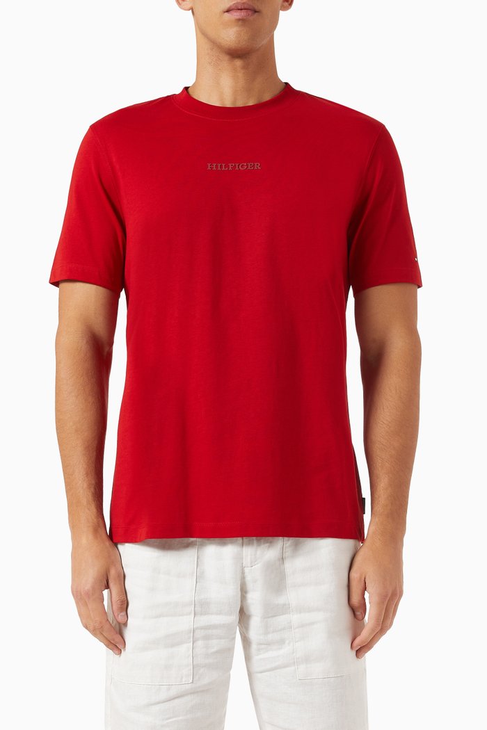 

Monotype Logo T-shirt in Cotton Jersey, Red