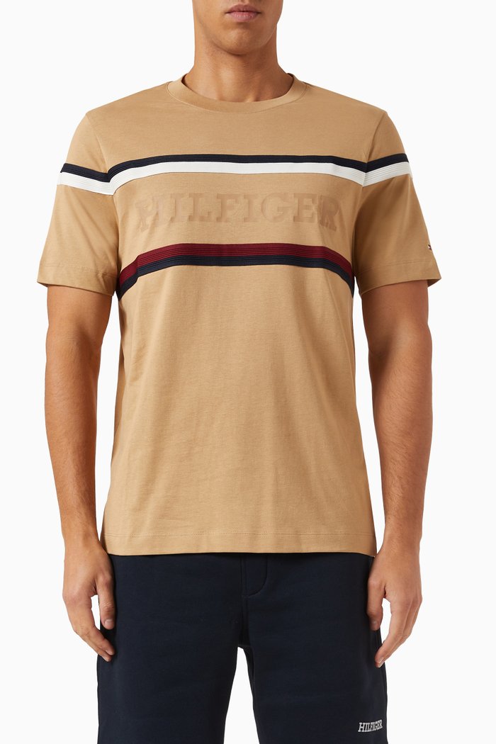 

Global Stripe Monotype T-shirt in Cotton, Neutral
