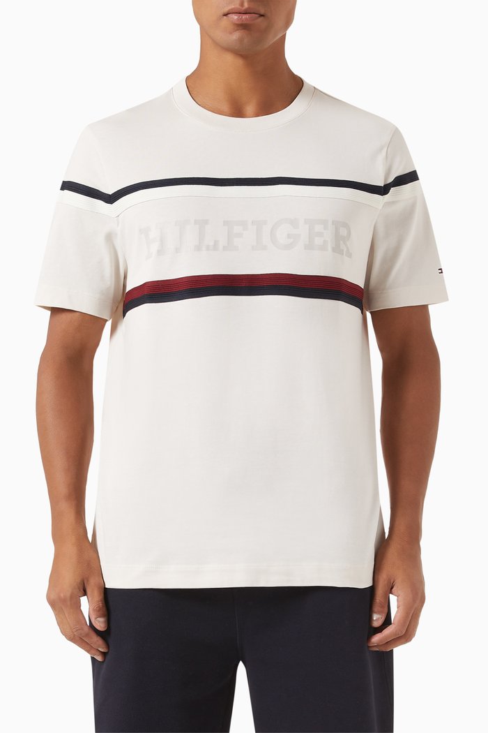 

Global Stripe Monotype T-shirt in Cotton, Neutral