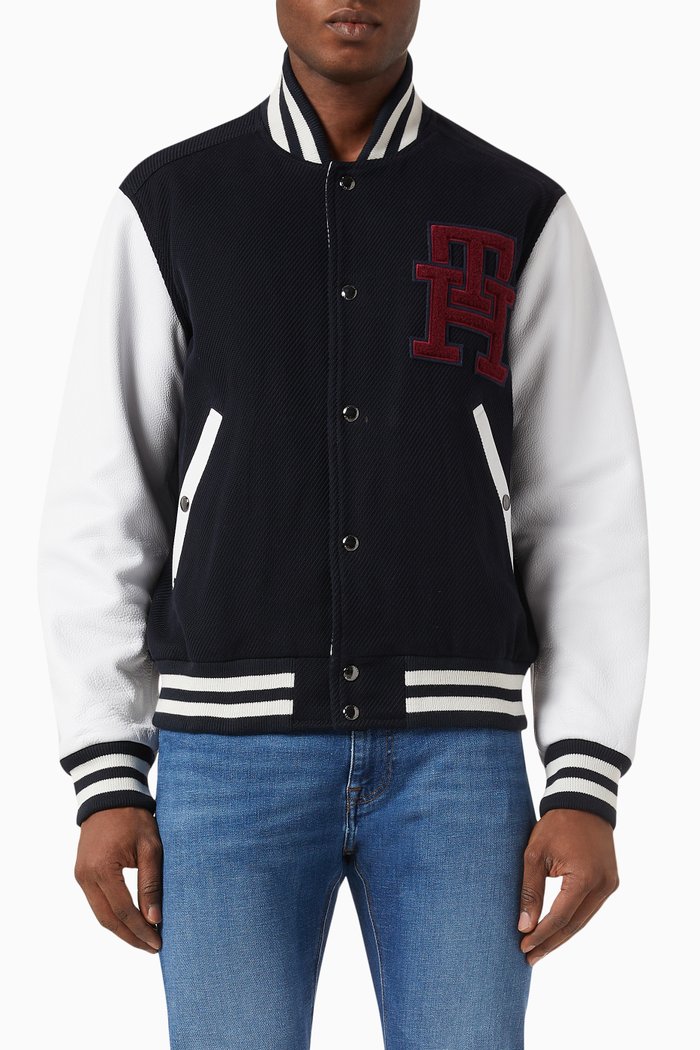 

Varsity Jacket in Cotton, Blue