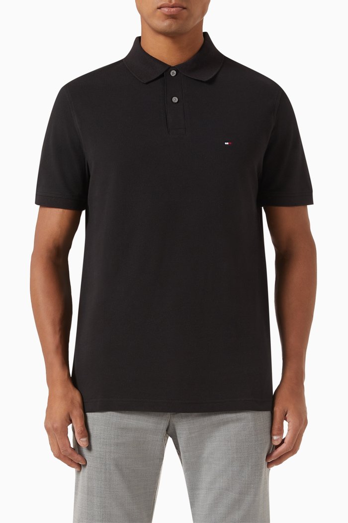 

Logo Polo in Cotton Pique, Black