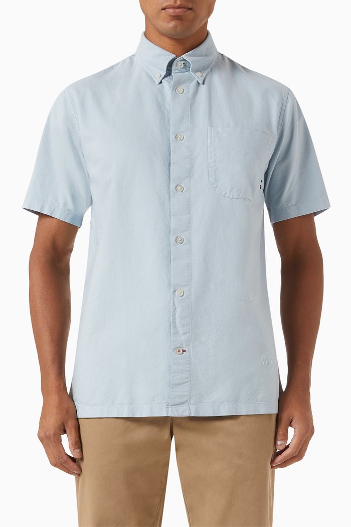 

Oxford Shirt in Organic Cotton Blend, Blue