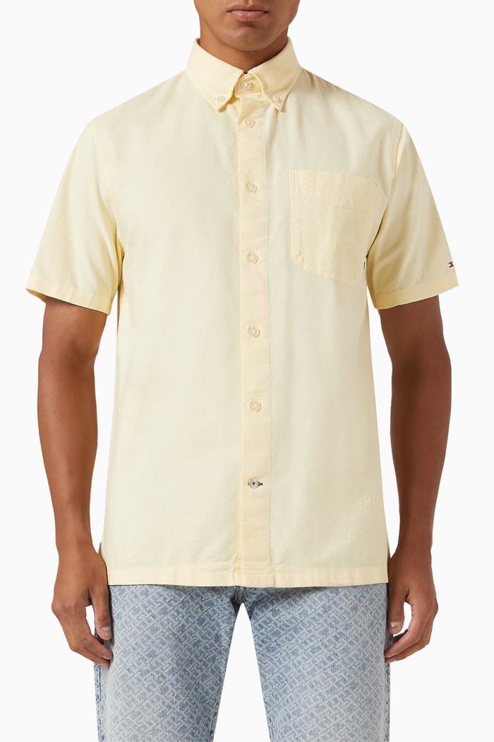 Oxford Shirt in Organic Cotton Blend, Neutral