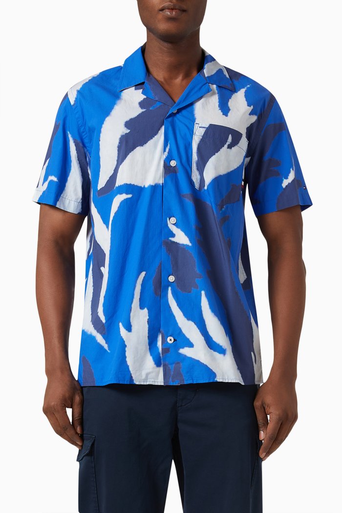 

Printed Shirt in Cotton, Blue