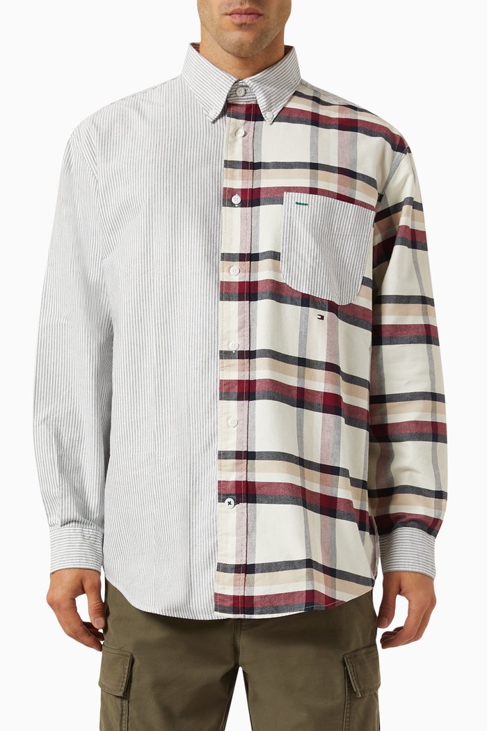 

Global Stripe Block Archive Shirt in Oxford Cotton, Multicolour