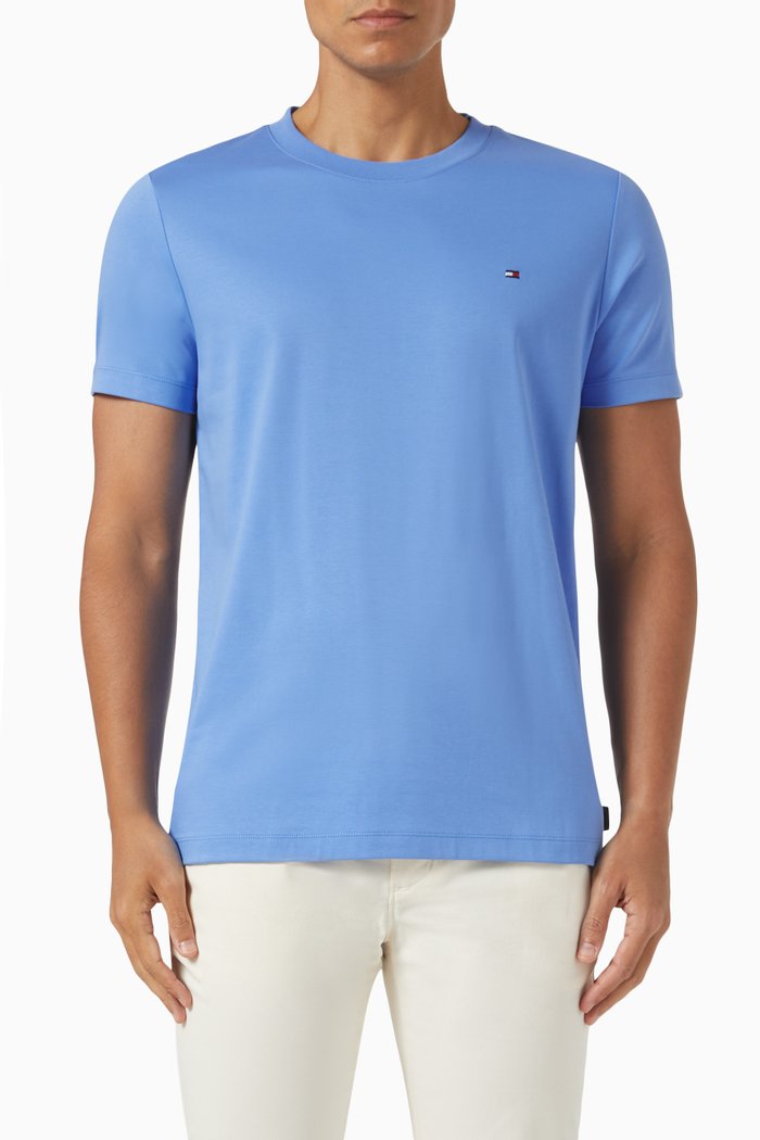 Logo T-shirt in Cotton Jersey, Blue