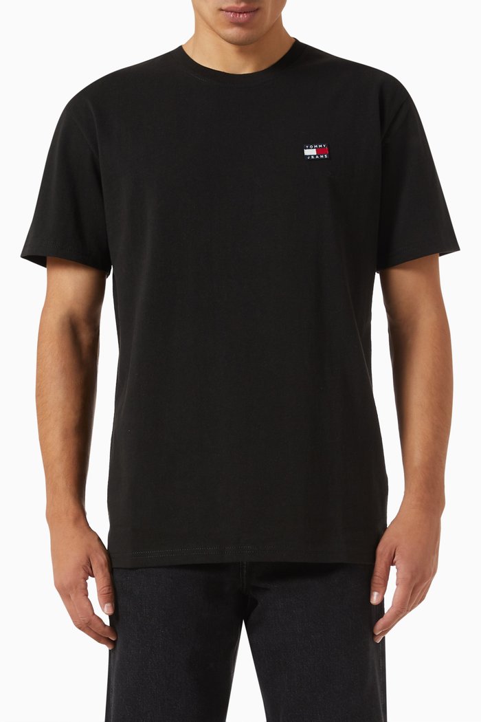 

Logo Badge T-shirt in Cotton Jersey, Black