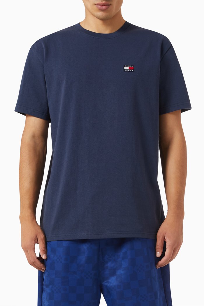 

Logo Badge T-shirt in Cotton Jersey, Blue