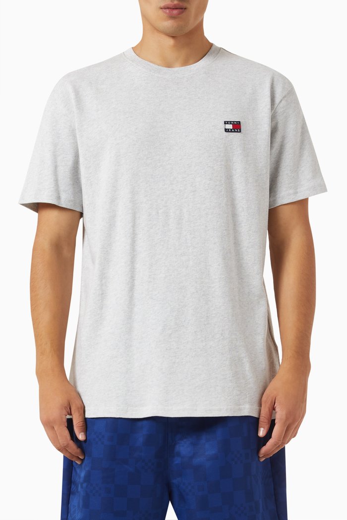 

Logo Badge T-shirt in Cotton Jersey, Grey