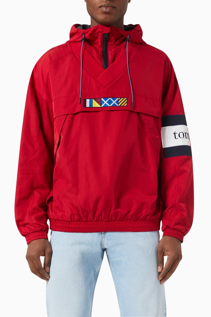 

Hooded Logo Pullover, Red